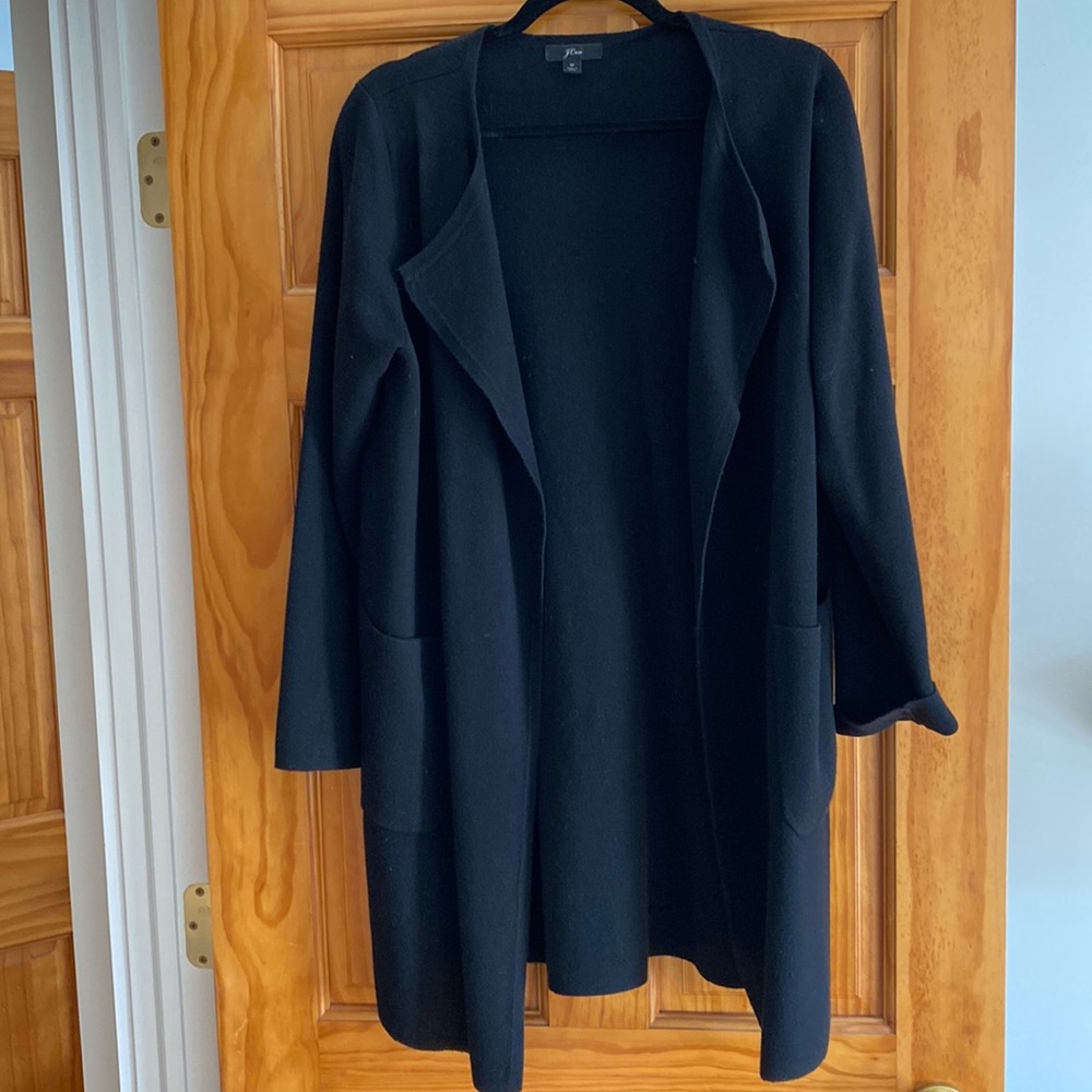 Black, Open Cardigan Knit